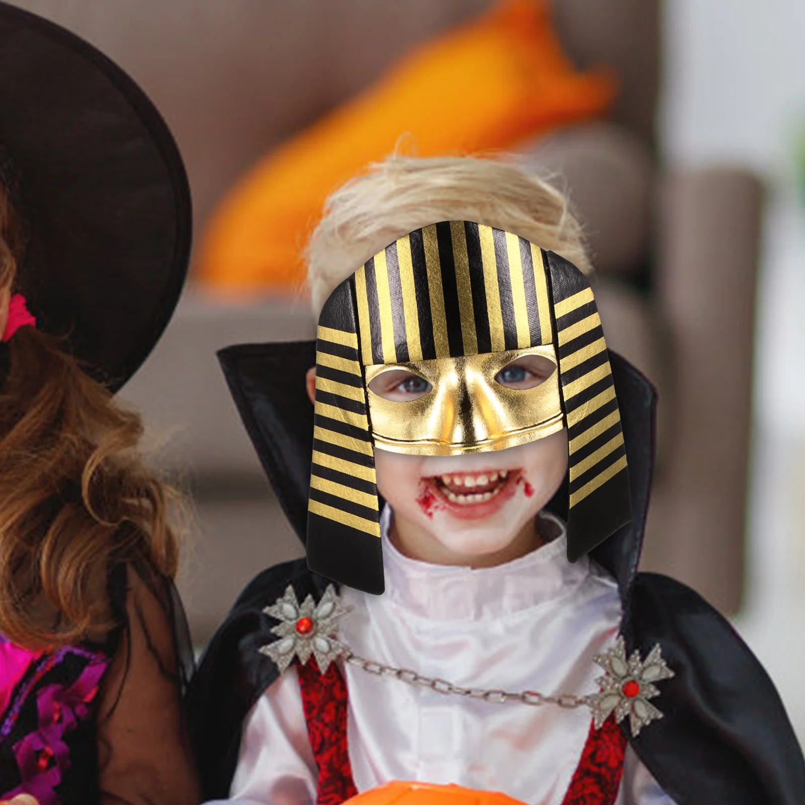 

1pcs Pharaoh Mask Kids Cosplay Costume Masks for Dress Up Face Children Party Accessories Reusable Halloween Stage Props