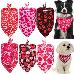 50pcs Dog Bandana Valentine's Day Pet Supplies Love Pet Dog Bandanas Scarf  Dog Accessories Polyester Small Dog Puppy Bandana