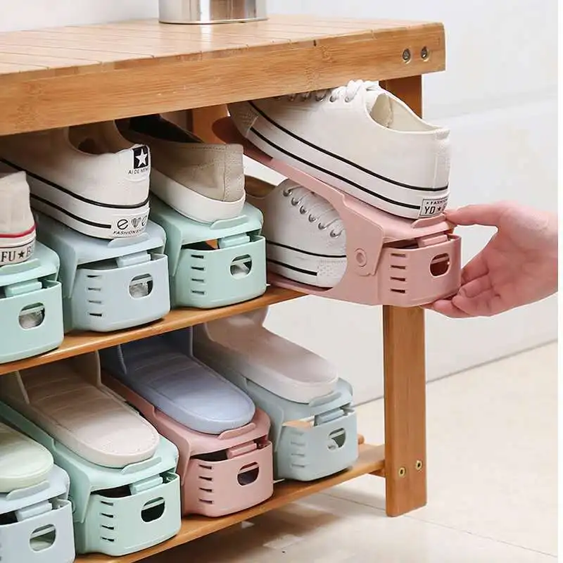 Shoebox Shoe Hanger Durable Adjustable Shoe Organizer Footwear Support Slot Space Saving Cabinet Closet Stand Shoes Shoebox