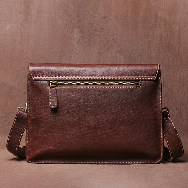 LUOKIR – sac à bandoulière Vintage en cuir véritable pour hommes, sacoche à épaule Simple, décontracté de luxe, pochette à rabat en cuir de vache