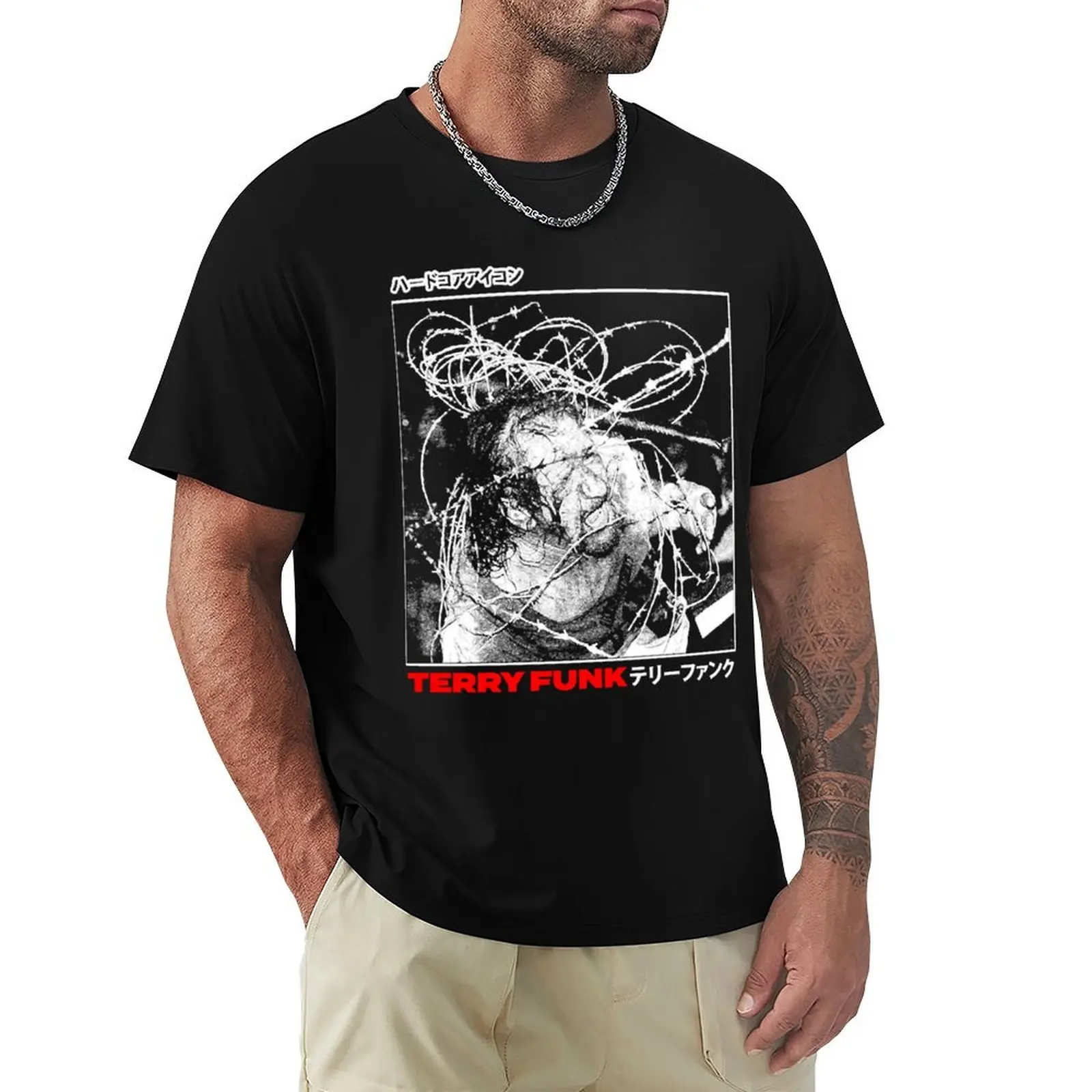 Pro Wrestling Terry Funk T-shirt.png T-shirt oversized anime men t shirts