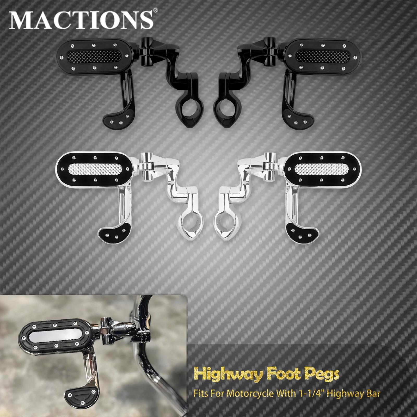 Motorcycle Footpeg Adjustable 32mm Highway Engine Guard Foot Pegs Mount Footrest Pedal For Harley Touring Road Glide Softail XL