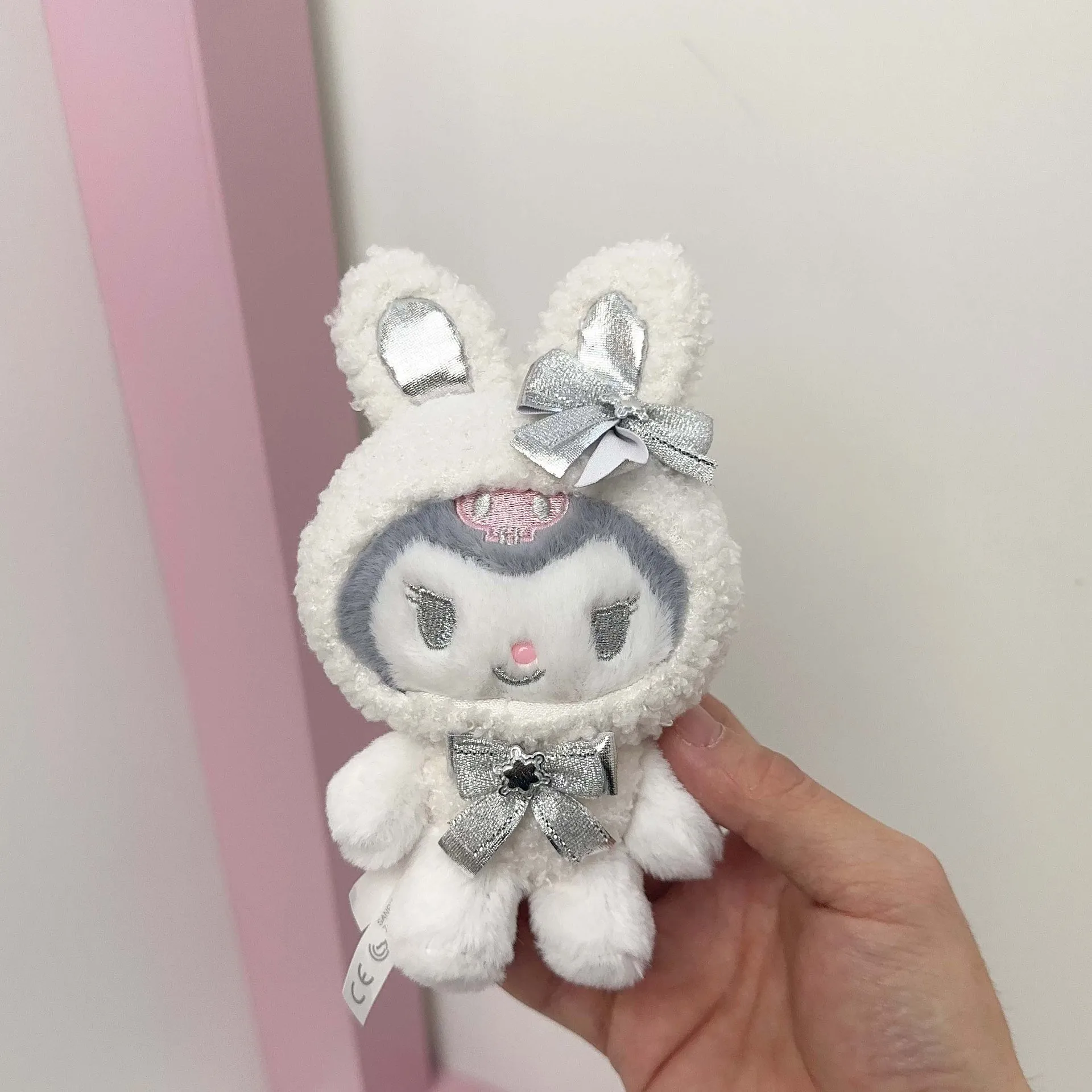 لطيف أفخم دمية الشتاء الثلوج الأرنب الأبيض HelloKitty ميلودي سينامورول أفخم المفاتيح DIY حقيبة قلادة المفاتيح اكسسوارات هدية