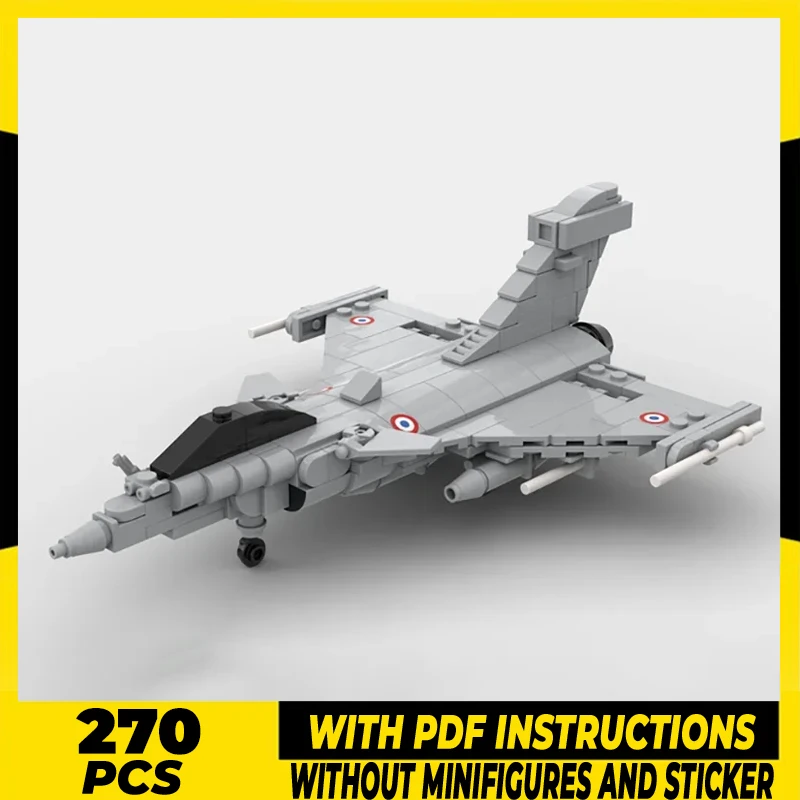 

Moc Building Blocks Famous Military Series 1:72 Scale Rafale C Model Technology Aircraft Bricks DIY Assembly Fighter Toy