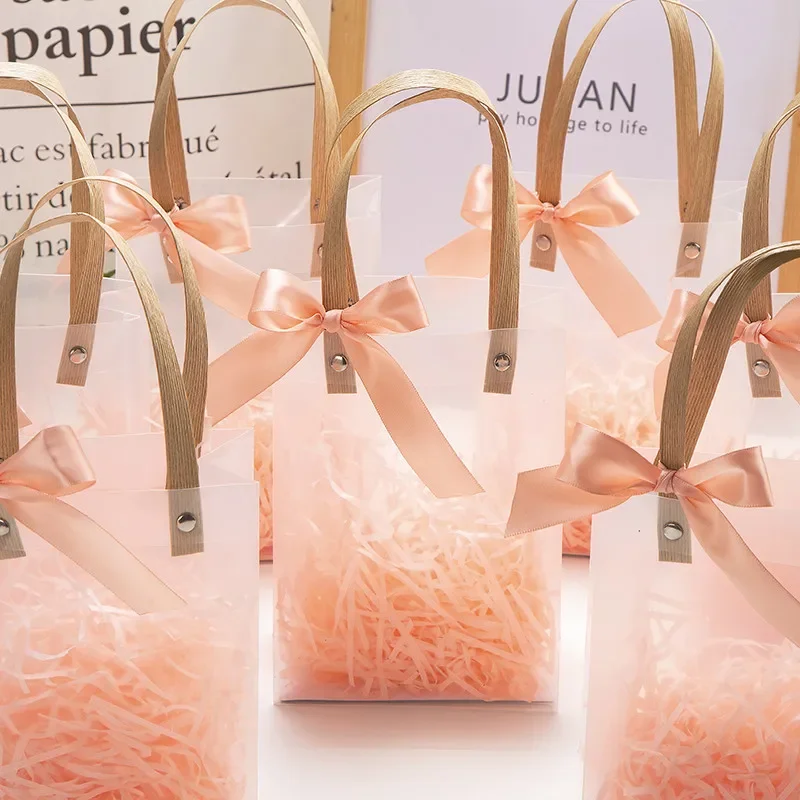 Frosted Gift Bag Wedding Companion Hand Gift Return Gift Packaging Bag Baby Shower Chocolate Bags Packaging Party Decoration