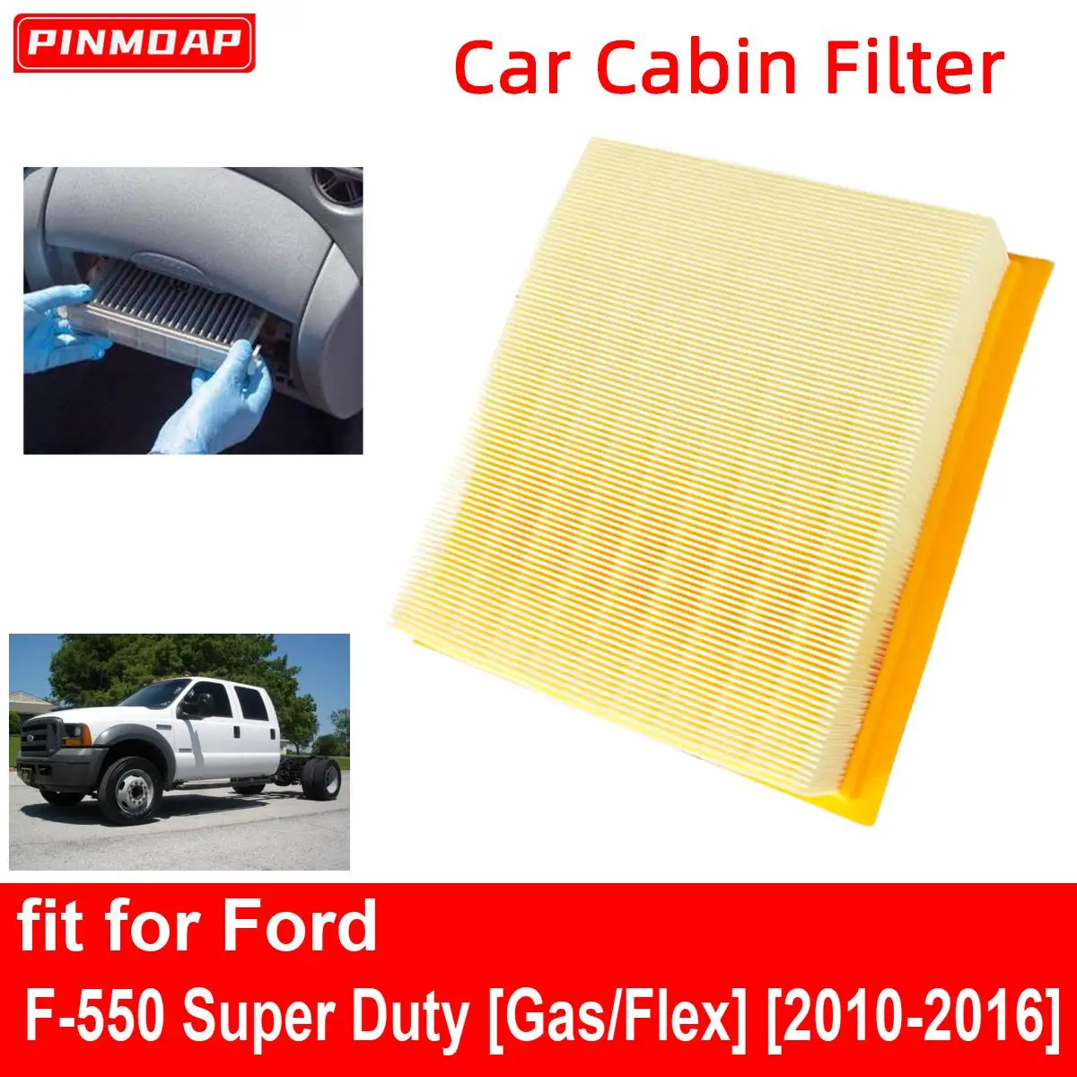 

Car Cabin Air Filter for Ford F-550 Super Duty [Gas/Flex] 2010-2016 Auto Filters Carbon Fiber CA10262 7C3Z-9601-A