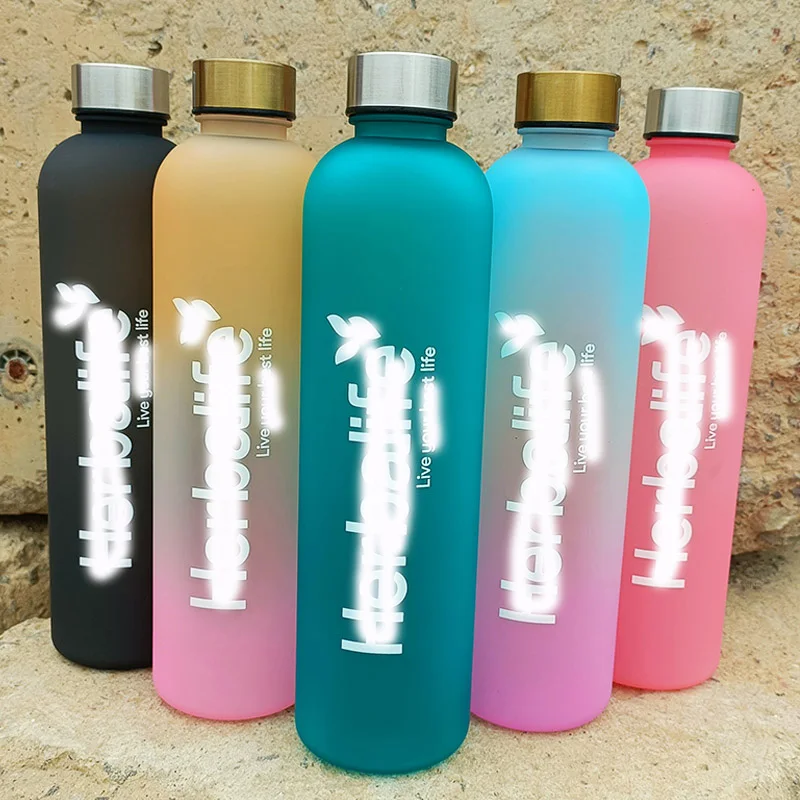 New Arrival Gradient Color 1000ml Direct Factory Price Wholesale Clearance Pirce Herba Nutrition Plastic Sports Water bottle