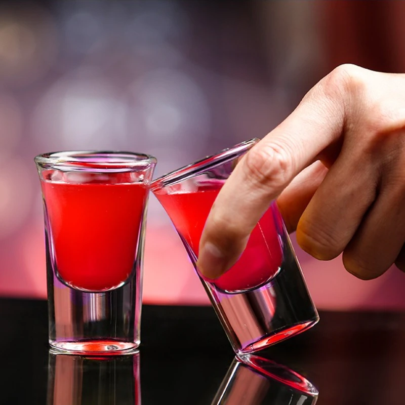 Shot Glasses 6pcs Shot Glass Set 1oz/30ml Shot Glass Holder قاعدة ثقيلة لـ Whisky Tequila 6 Shot Glass Serving Tray (6 قطع) #5