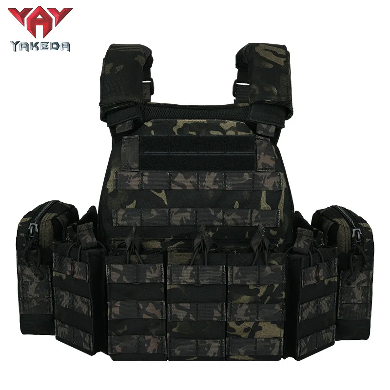 YAKEDA Amphibious Tactical Camouflage Vest Wear-resistant and non-slip Outdoor CS Tactical Hunting Shooting Athletic Vest