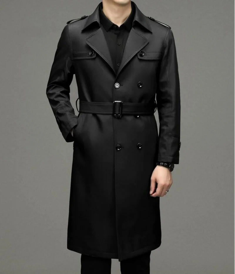 

Мужская куртка, весна-осень, новая мужская ветровка для делового отдыха, пальто в британском стиле, костюм с воротником, удлиненное пальто