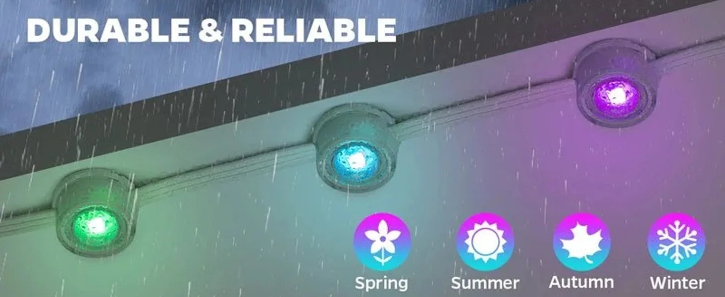 300FT 180LED Permanent Eaves LED Lights Outdoor Waterproof RGB String Lights DIY Scene Christmas Birthday Holiday Party Lighting