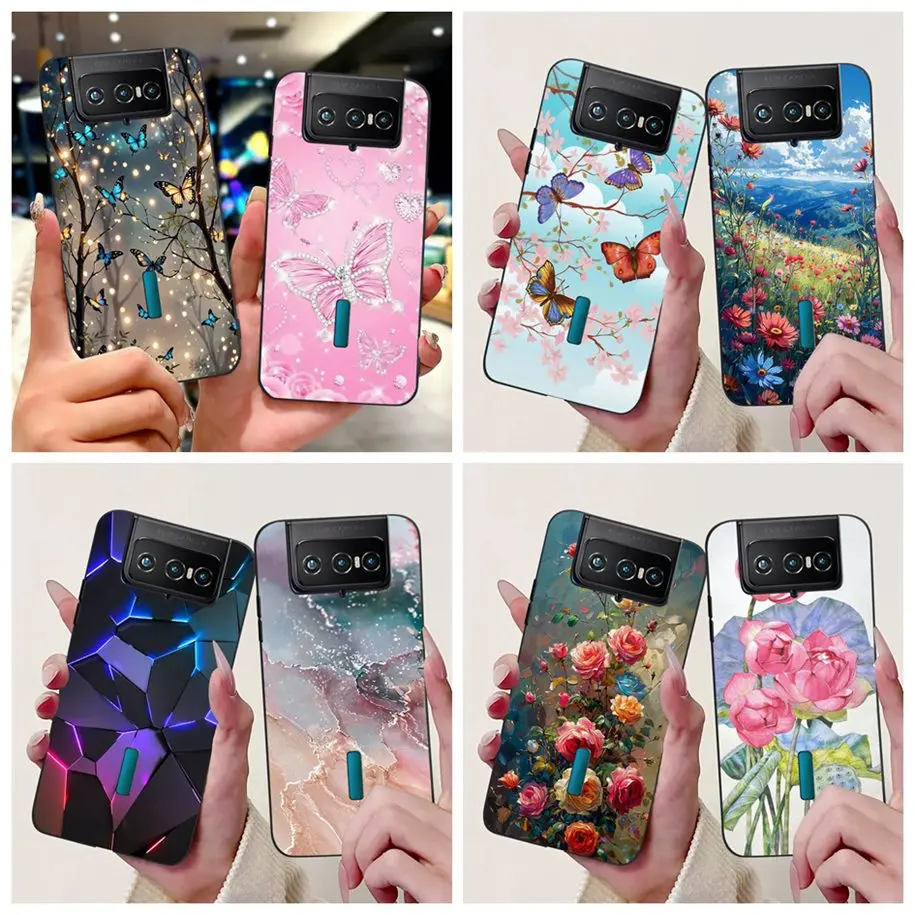 Para Asus Zenfone 7 Pro ZS671KS funda de silicona suave de mármol con flores a la moda para Zenfone 7 ZS670KS Capa I002D I002DD bolsas de teléfono