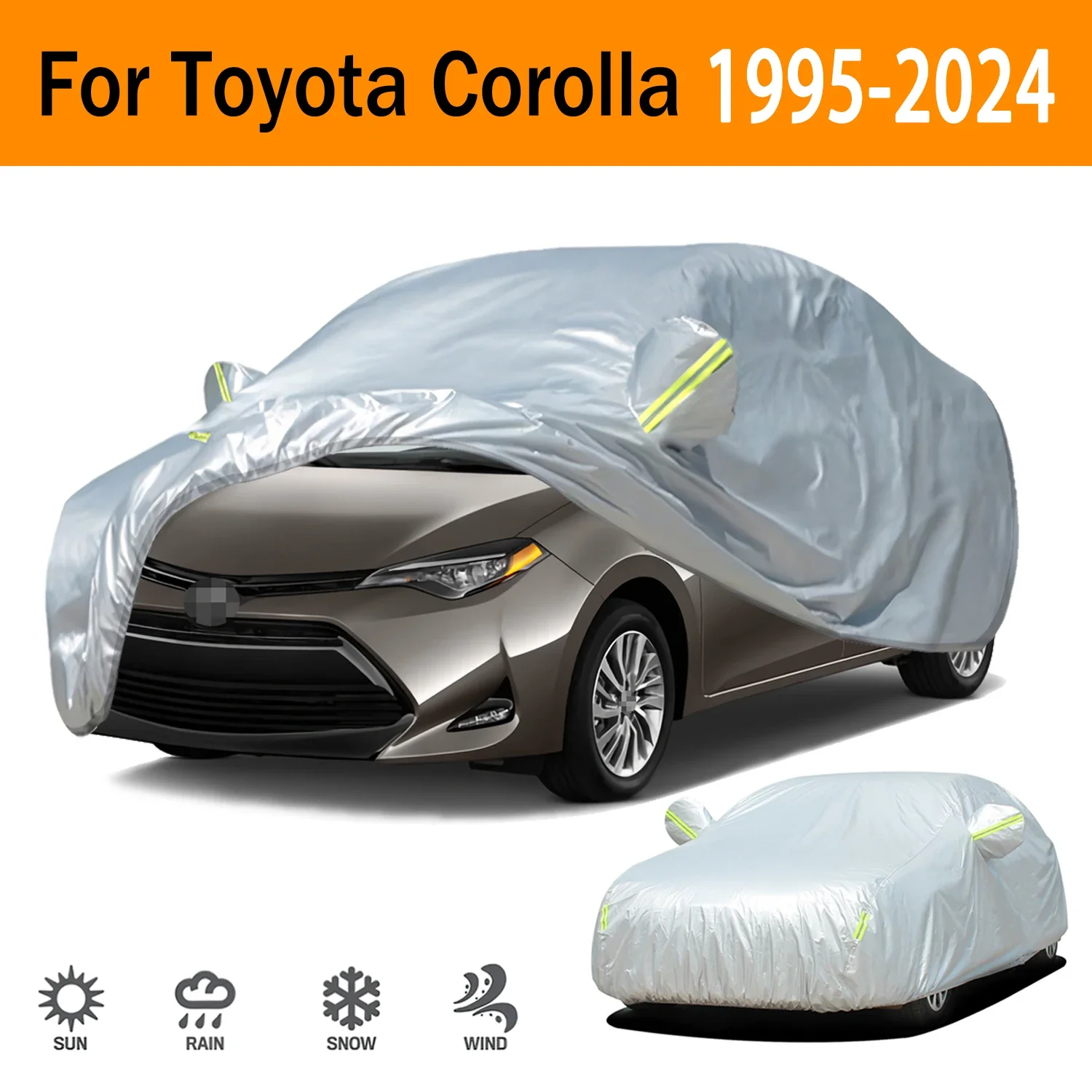 

190T Car Cover Protection Sunscreen Heat Insulation Dust Resistant Scratch For Toyota Corolla 1995-2024 Car Exterior Accessories