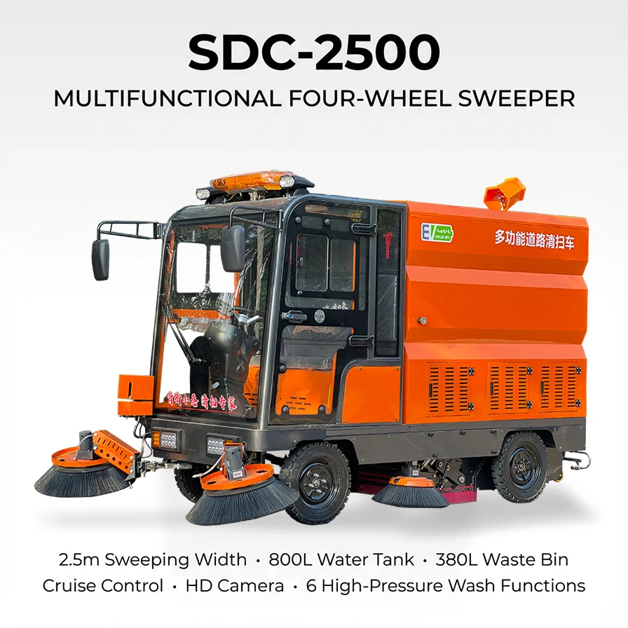 Customized Direct Factory Sales Ride On Electric High Suction Multi Functional Self-Propelled Sweeper With 380L Hopper