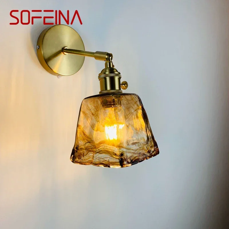 

SOFEINA Nordic Brass Wall Lamp Indoor Living Room Bedroom Bedside Lamp Modern Hotel Corridor Hallway Wall Lamp