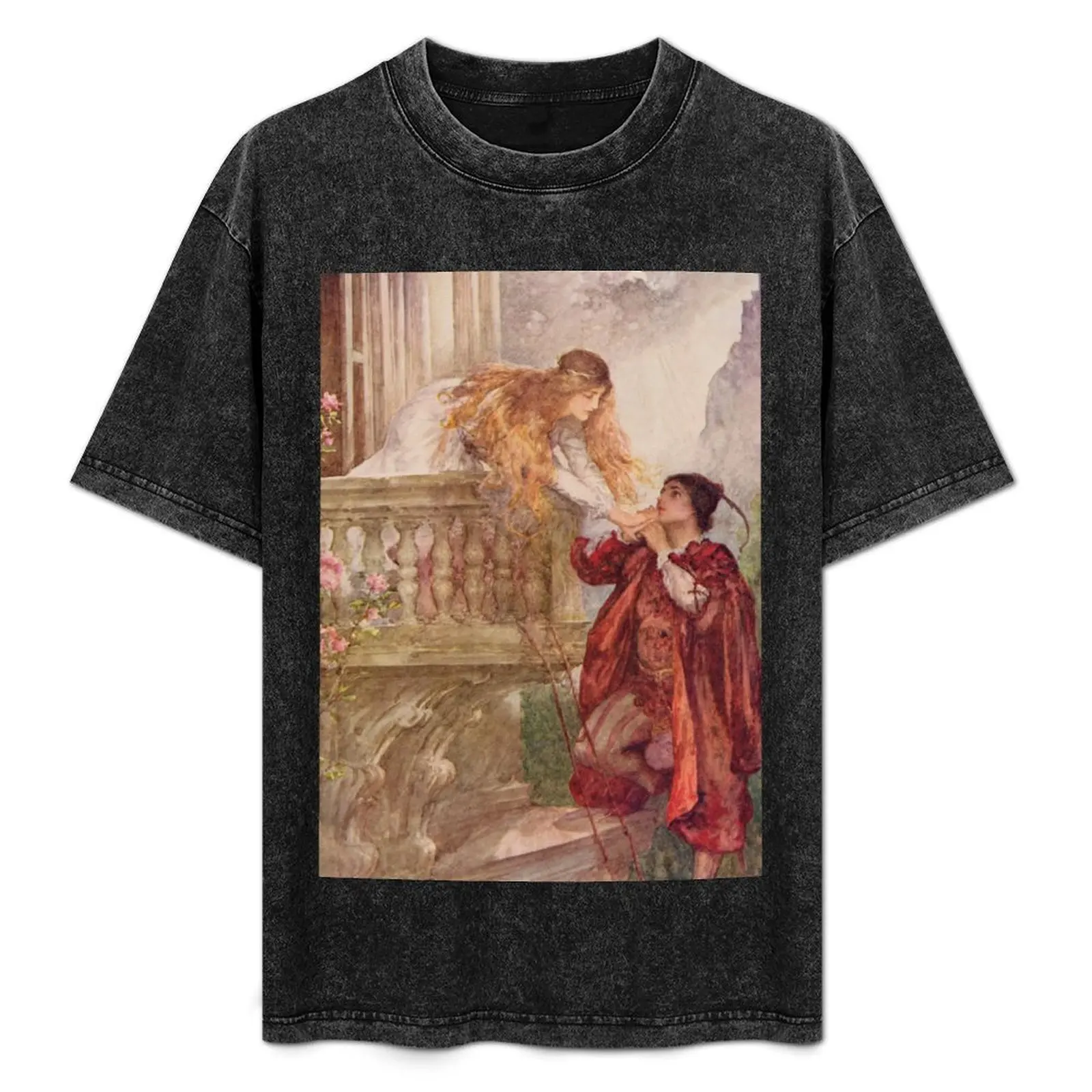 John H. F. Bacon - Camiseta Romeo y Julieta 1858, camiseta minimalista de cuello redondo lisa