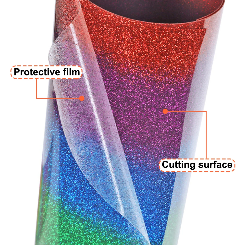 غشاء قطع من الفينيل لتصميم النقل الحراري ، غشاء ذاتي الصنع ، سهل القطع ، فلاش ، مسحوق سكاليون متدرج ، 4 ألوان