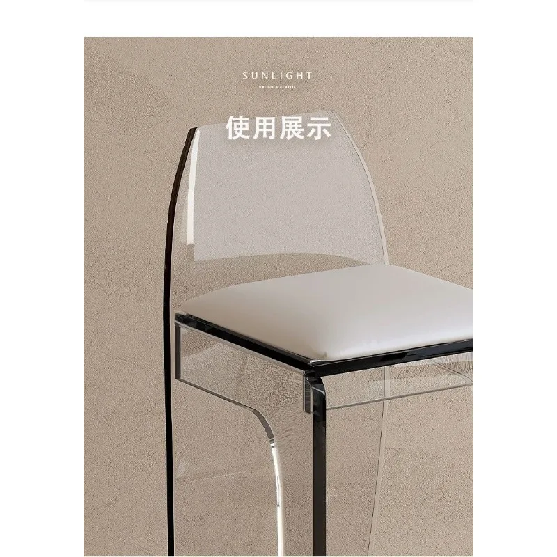 아크릴 바 스툴 고급 모던 아일랜드 높은 의자 디자이너 골드 투명 틱톡 바 스툴 주방용 북유럽 바 스툴 의자