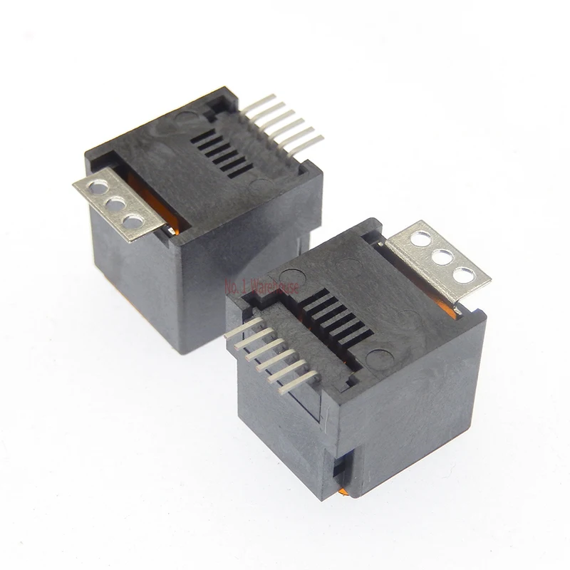 5PCS RJ45 Network Ethernet FEMALE SOCKET Vertical SMD SMT 6P6C female jack connector 180 degree