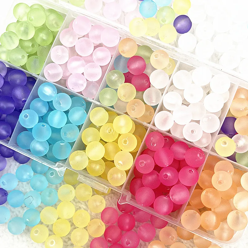 

50-200pcs 8mm Matte Jelly Series Round Acrylic Loose Spacer Beads for Jewelry Makeing Diy Handmade Bracelets Accessories