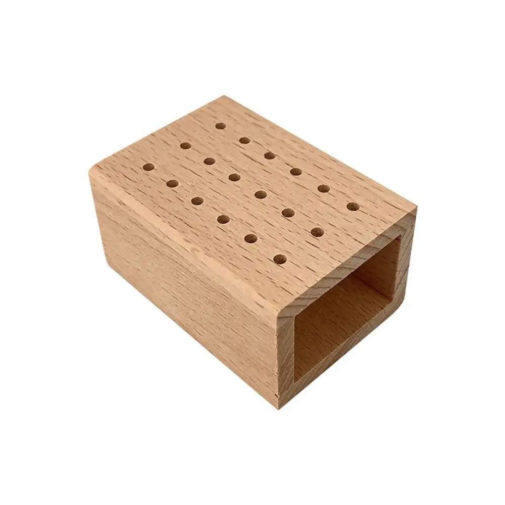 18 Holes Wood Nail Drill Bits Holder Empty Container Case Wood Display Stand Nail File Head Storage Rack Universal Save Space