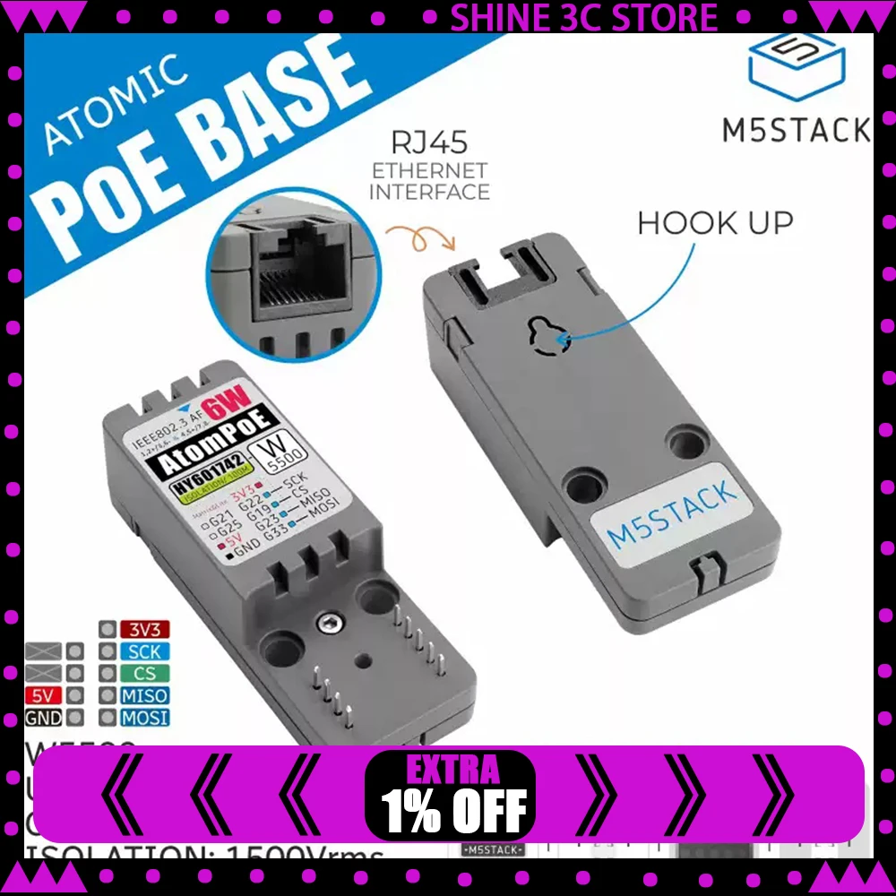M5Stack Atomic PoE W5500 Remote control of embedded Ethernet controller base