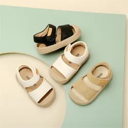 2023 New Summer Baby Shoes For Boys Leather Closed Toe Girls Sandals Soft Sole Non-slip Fashion Toddler Kids Sandals 15-25