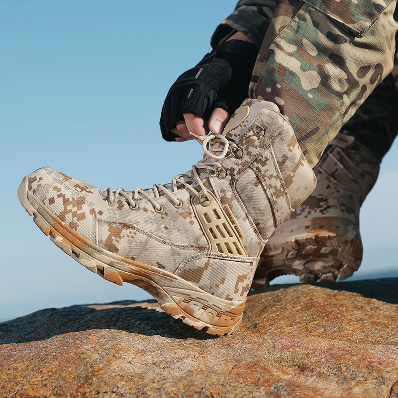Men's training boots four seasons light anti-slip breathable casual outdoor field hiking Professional Battlefield tactical boots view 4