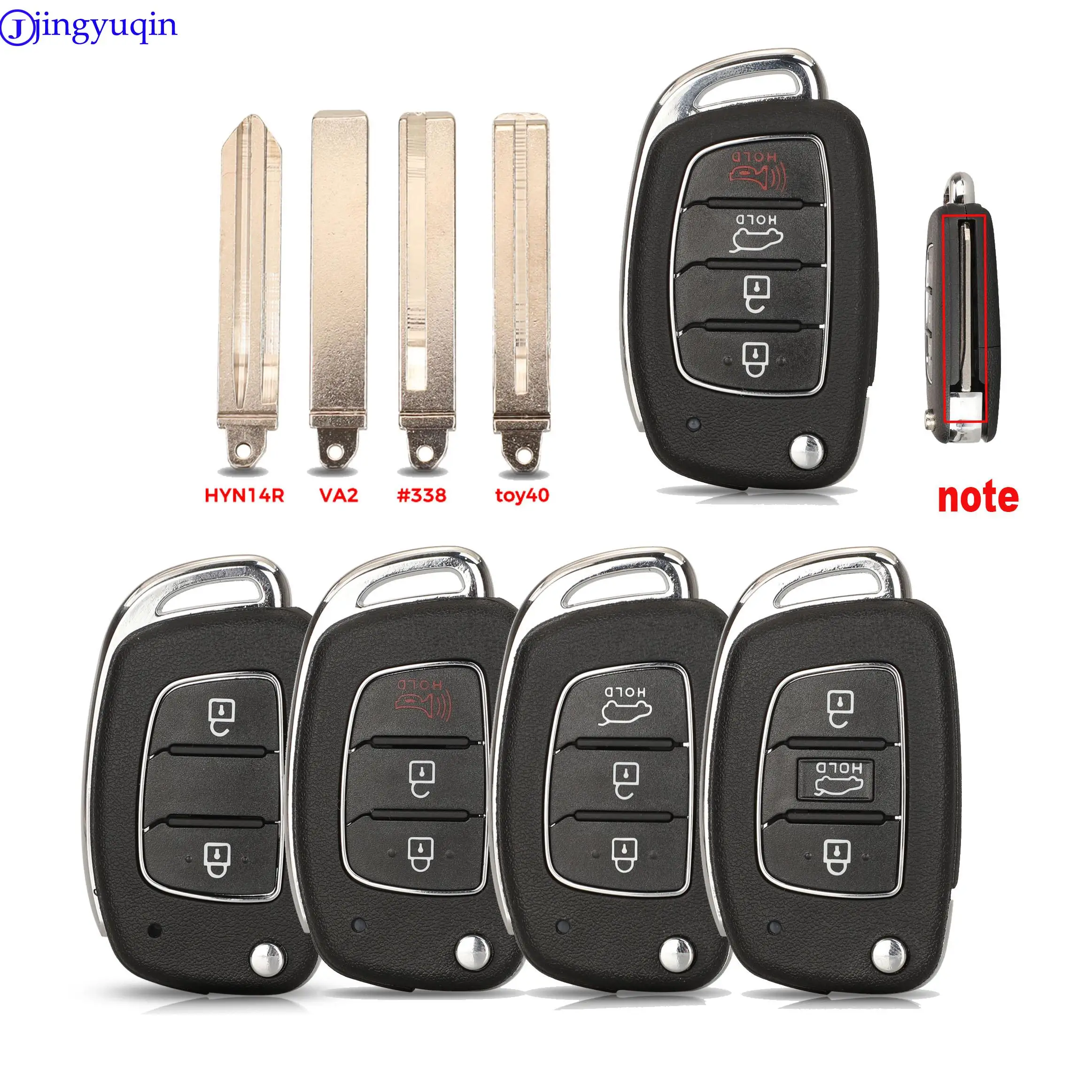 jingyuqin 3/4 Button Remote Car Key Case Cover Style Fob For Hyundai Sonata i10 Tucson Solaris Creta Elantra i20 ix25 2016-2019