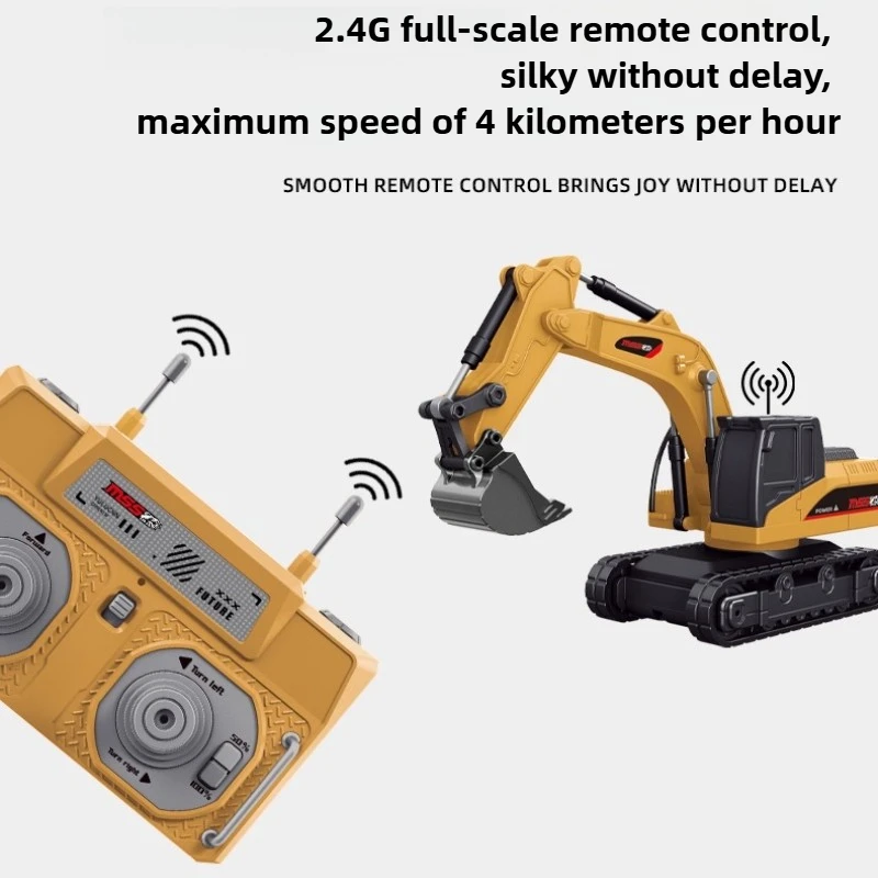 RC Car 1/64 Full Scale Mini RC Engineering Vehicle Desktop Electric Remote Control Excavator Dump Truck Forklift Model Toy Gift