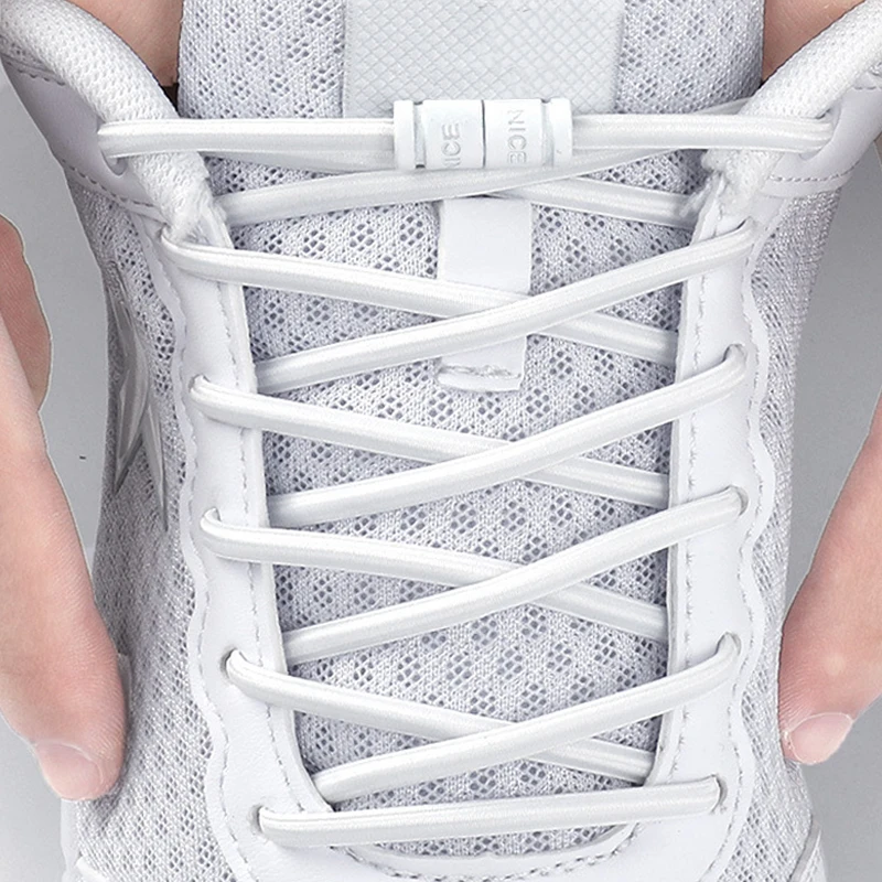 Round Elastic Laces Metal Buckle Shoelace Sneakers Canvas Shoes Quick On/Off Shoelaces Kids Adult Shoe Accessories image 2