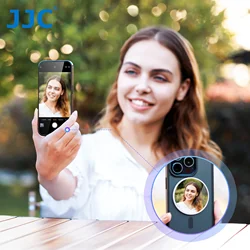 JJC Big Size Magnetic Selfie Mirror for iPhone 16  15 14 13 12 Pro Max Magsafe Case Phone Selfies Viewfinding -Φ2.2