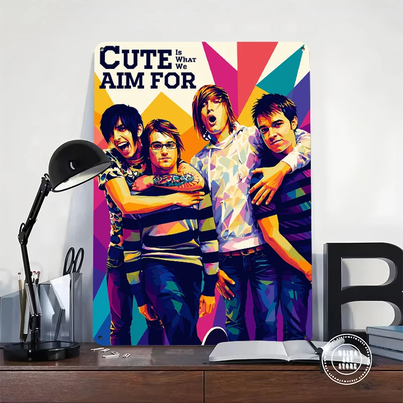 Cute Is What We Aim For Band Portrait Metal Poster Customized Wall Art Retro Vintage Tinplate Signs for House Decor Room Home