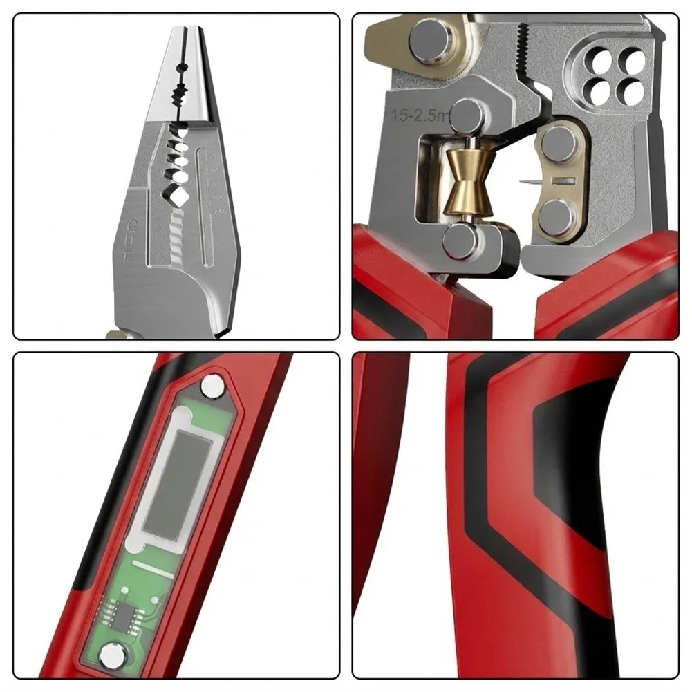 Electrical Wire Stripping Tool with Integrated Voltage Tester Comfortable Dual-Tone Handle and Precision Cutting Edges