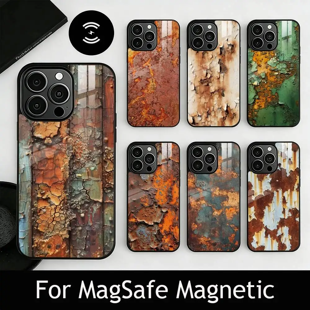 

R-Retro I-Industrial R-Rusty Phone Case For iPhone17,16,15,14,13,12,11 Plus,Pro Magnetic with Magsafe Wireless Charging
