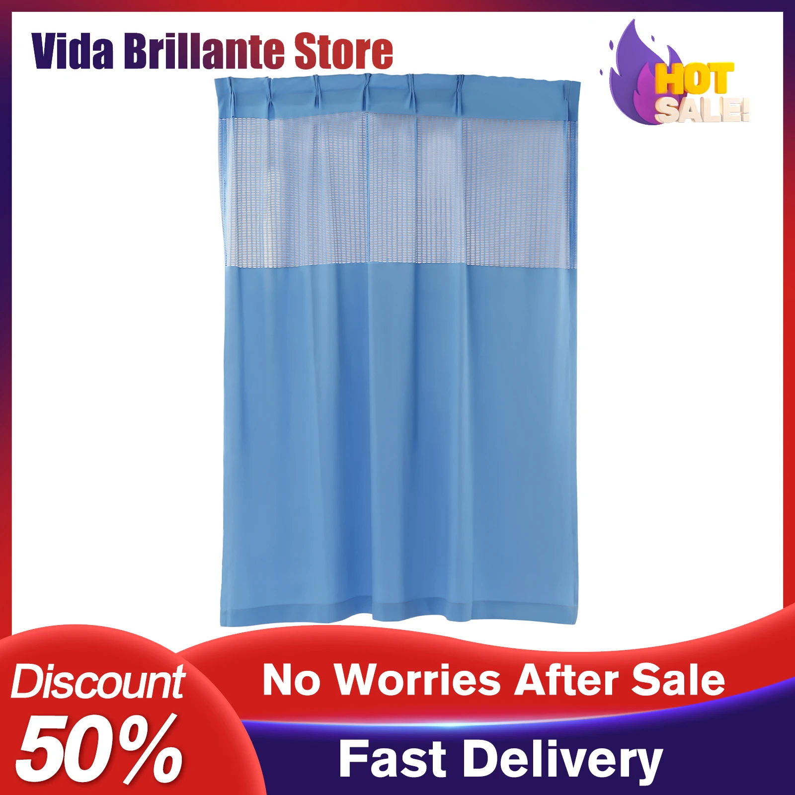 

7x8ft больничная занавеска, синий дышащий экран для конфиденциальности с плоскими крючками для больниц, клиники, спа, комнаты для ухода за кожей, дома