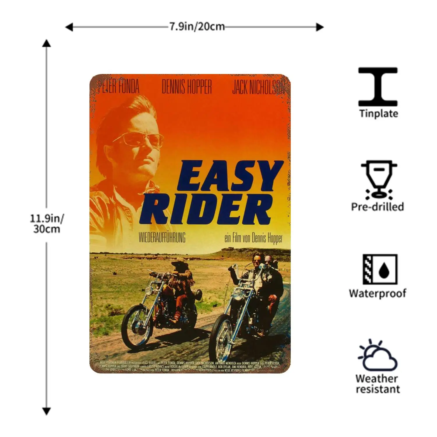 Easy Rider metalowa ozdoba plakat Vintage znak puszka metalowy znak dekoracyjna tablica na Pub Bar Man Cave Club dekoracja ścienna