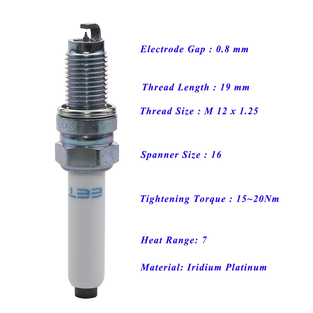 Car Spark Plug For BORGWARD BX3 BX5 AUDI A1 A3 A4 A5 Q2 Q3 VW Polo T-CROSS Tiguan GOLF 7 PASSAT TOURAN SHARAN PKER7A8EGS 95463