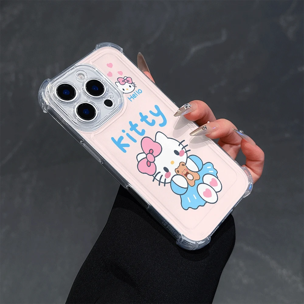 

Hello Kitty Cat Phone Cases For IPhone 13 IPhone 16/15/14/13/12/11/x/xs/xs Max Women Mobile Phone Cases Sanrio KT Fashion