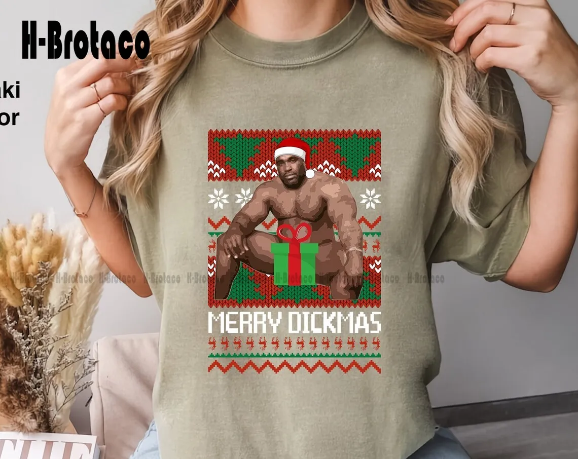 Have A Barry Merry Christmas Quotes T-Shirt, Big Package For You, American Football Player Sitting On The Bed Ugly T-Shirt