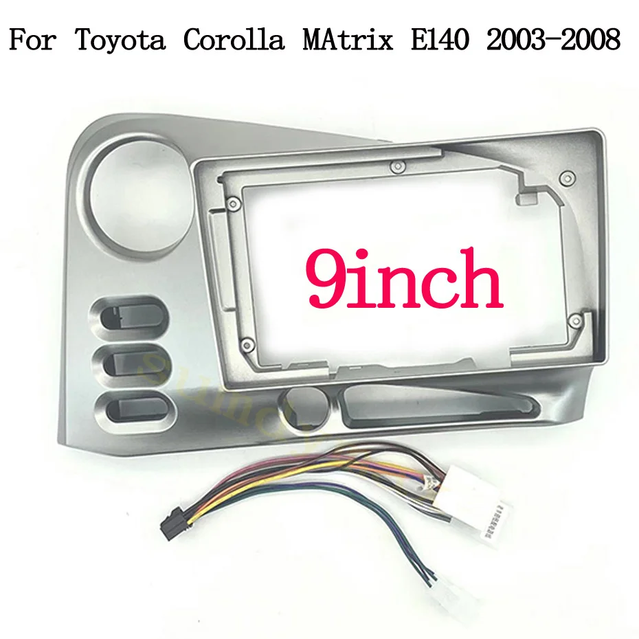 9inch Car Radio Fascia for Toyota Corolla MAtrix E140 2003-2008 DVD Stereo Frame Plate Adapter Mounting Dash Installation Bezel