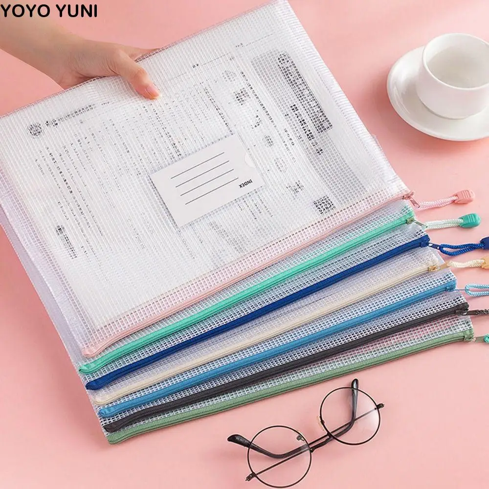 

Сетчатая сумка для файлов из ПВХ формата А4, утолщенная прозрачная информационная сумка, большая вместительная сумка для хранения документов на молнии, школьные и офисные принадлежности