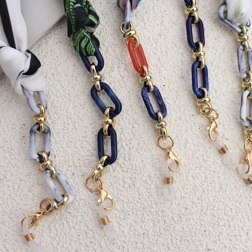 Seidenband Brillenketten Mode Boho Acryl Sonnenbrille Lanyard Halter Maskenband Hängen am Hals Brillen Mädchen Geschenk Schmuck – Detail 2