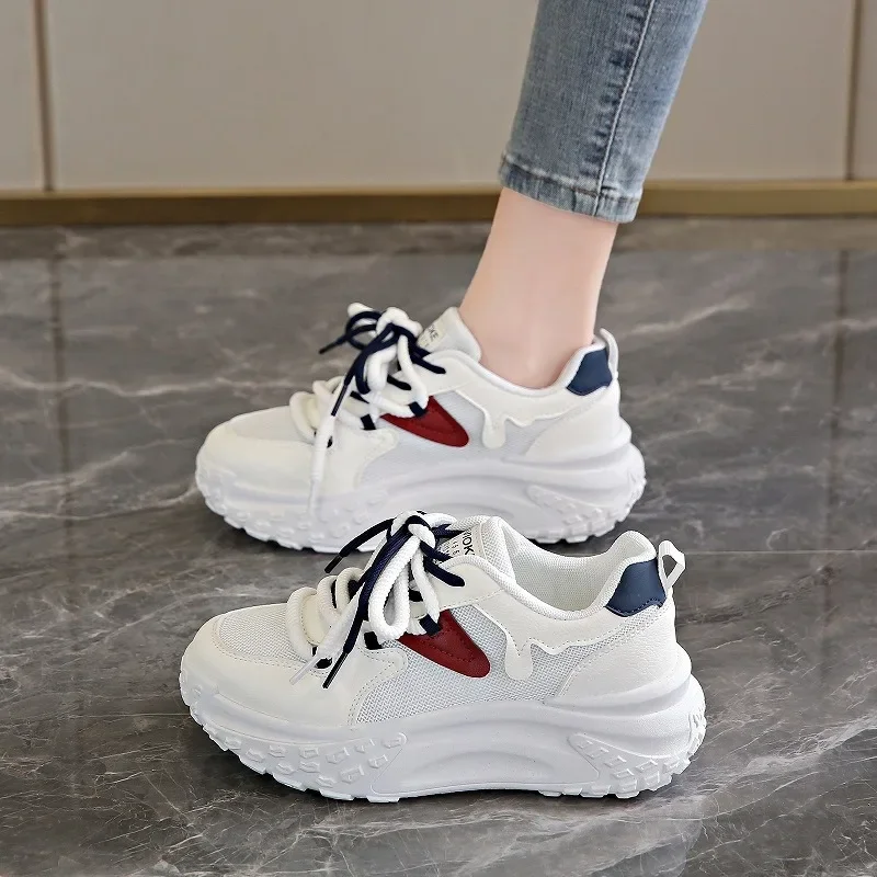 Women's Shoes Versatile Fashion Designer Shoes Spring and Autumn New Style Women's Thick Sole Height Increase Casual Sneakers