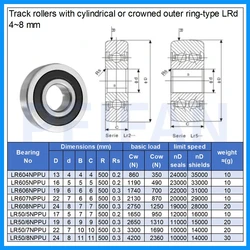 4/10PCS Support Roller Bearing R500 Circular Surface LR Series LR604 605 607 608NPPU LR50/5 50/6 50/7 507/8NPPU