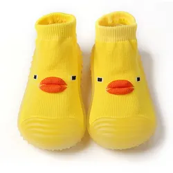 Baby Toddler Shoes Environmentally Friendly Non-slip Soft Bottom Children Shoes Floor Shoes and Socks Cartoon Little Yellow Duck