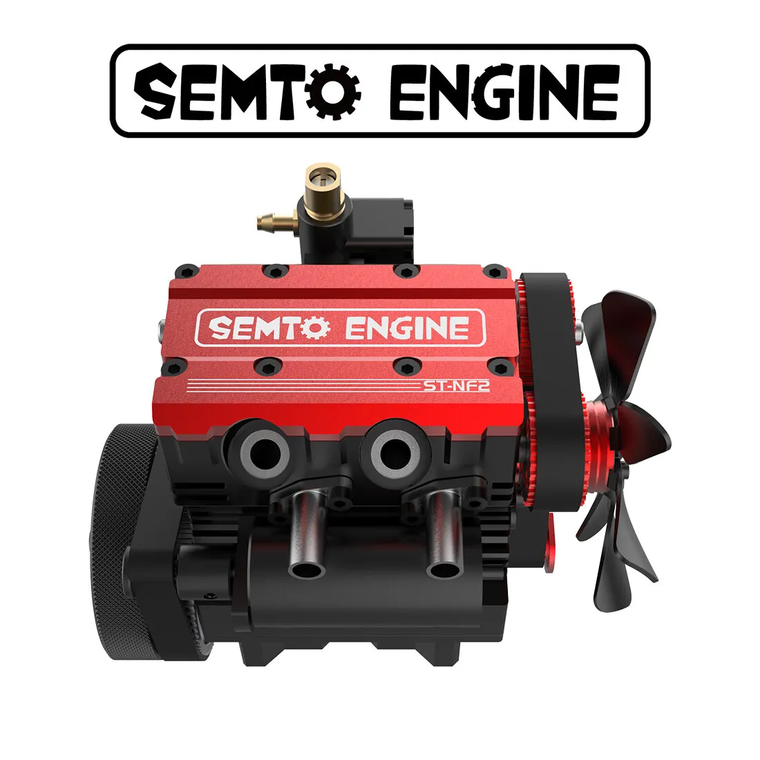 SEMTO ST-NF2 7.0cc Mini Inline 2-Cylinder 4-Stroke Engine Model Kit Metal Mechanical Assembly Toy STEM Physics Educational Gift