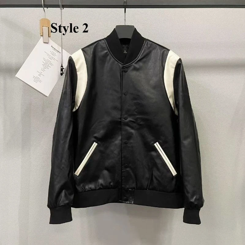 Classic PU Leather Bomber Jackets Men Vintage Leather Jacket Spring Autumn Baseball Jacket Trench Coats Men's Windbreakers