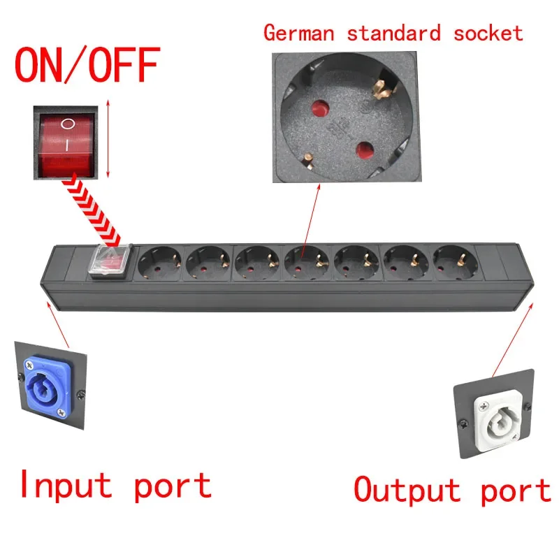 PDU Power Board Netzwerkschrank Rack intelligente Schuko Powerlink Box Audio 3P Luftfahrtsteckdose 2-10AC EU-Buchse