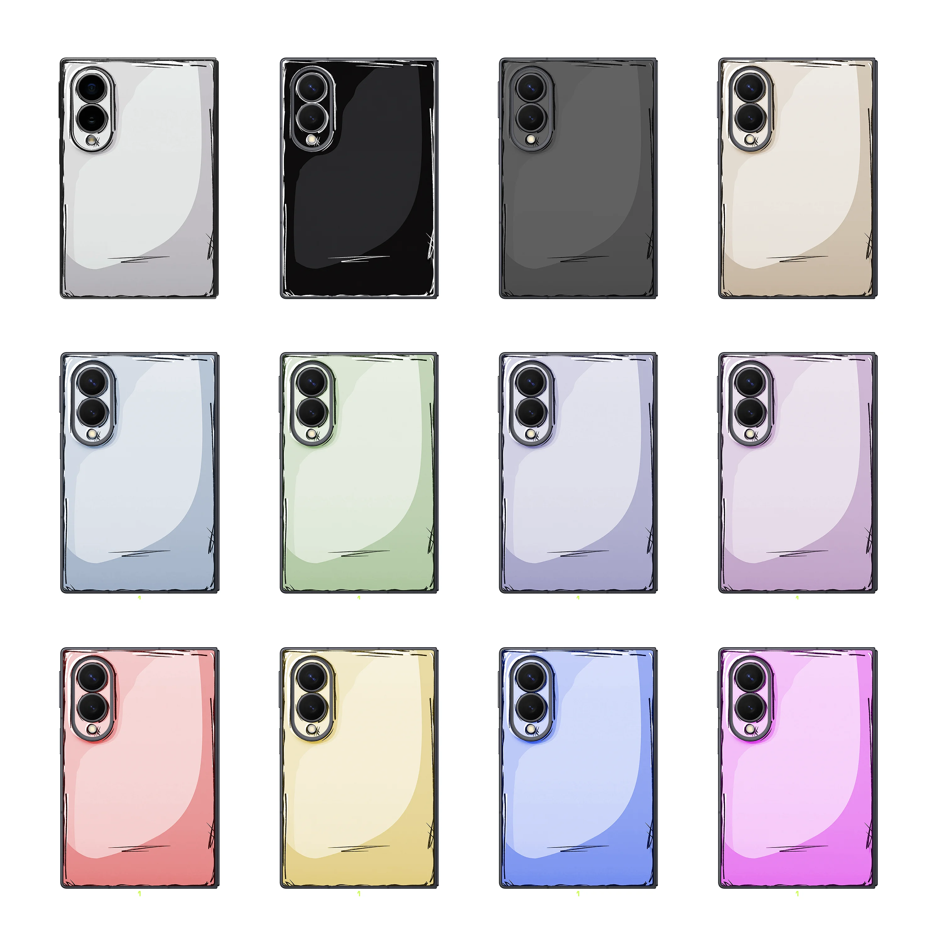 Z Fold8 Colorful Anti-Scratch Stickers For Samsung Galaxy Z Fold8 wide Protective Decal Skin Cover Back Film